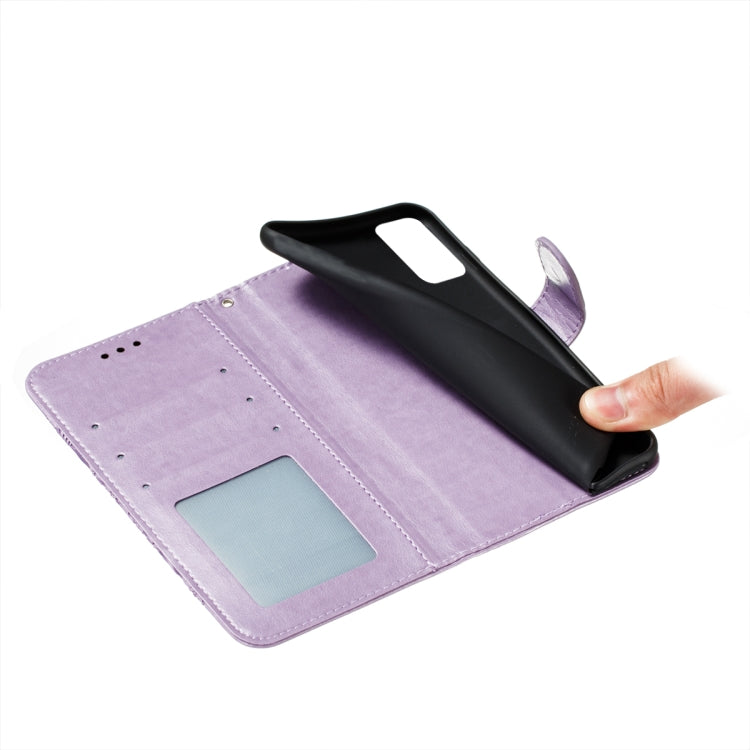 For Xiaomi Redmi Note 10 5G Mandala Embossing Pattern Horizontal Flip PU Leather Case with Holder & Card Slots & Wallet & Lanyard(Purple) by buy2fix