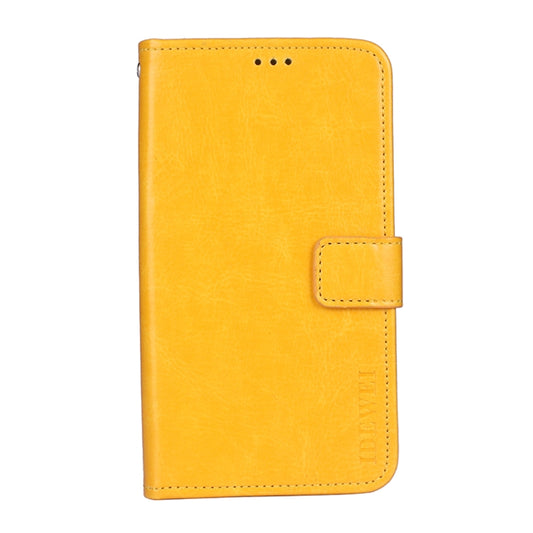 For OPPO Realme 8 5G idewei Crazy Horse Texture Horizontal Flip Leather Case with Holder & Card Slots & Wallet(Yellow) by idewei