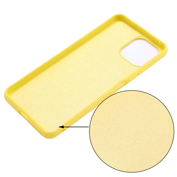 For Xiaomi Mi 11 Lite Solid Color Liquid Silicone Dropproof Full Coverage Protective Case(Yellow) - Xiaomi Cases by buy2fix | Online Shopping UK | buy2fix