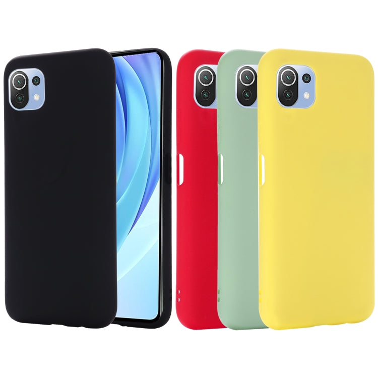 For Xiaomi Mi 11 Lite Solid Color Liquid Silicone Dropproof Full Coverage Protective Case(Yellow) - Xiaomi Cases by buy2fix | Online Shopping UK | buy2fix