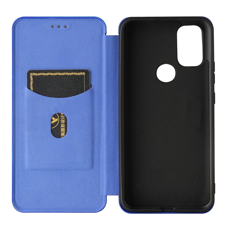 For Blackview A70 (2021) Carbon Fiber Texture Horizontal Flip TPU + PC + PU Leather Case with Card Slot(Blue) - More Brand by buy2fix | Online Shopping UK | buy2fix