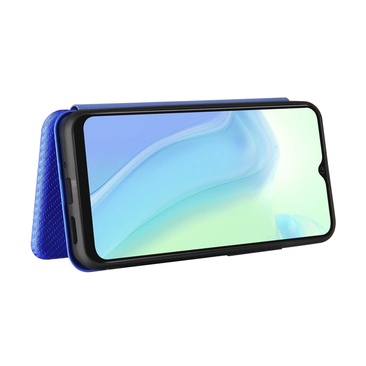 For Blackview A70 (2021) Carbon Fiber Texture Horizontal Flip TPU + PC + PU Leather Case with Card Slot(Blue) - More Brand by buy2fix | Online Shopping UK | buy2fix