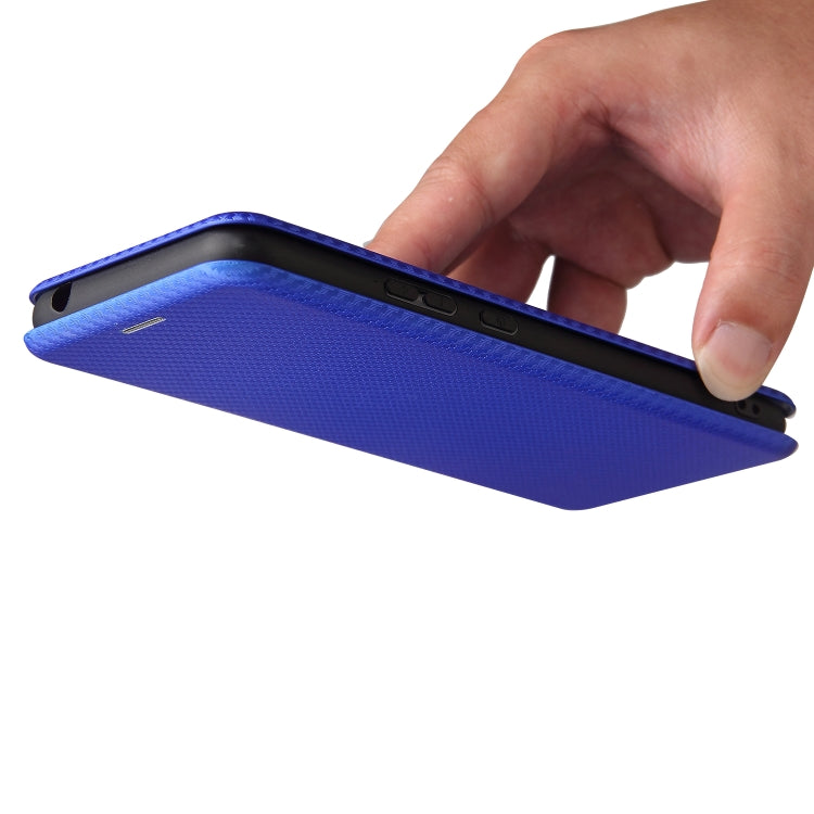 For Blackview A70 (2021) Carbon Fiber Texture Horizontal Flip TPU + PC + PU Leather Case with Card Slot(Blue) - More Brand by buy2fix | Online Shopping UK | buy2fix