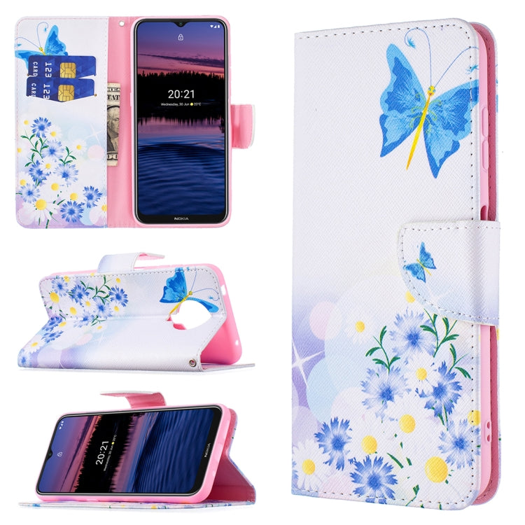 For Nokia G20 / G10 Colored Drawing Pattern Horizontal Flip Leather Case with Holder & Card Slots & Wallet(Butterfly Love) - Nokia Cases by buy2fix | Online Shopping UK | buy2fix
