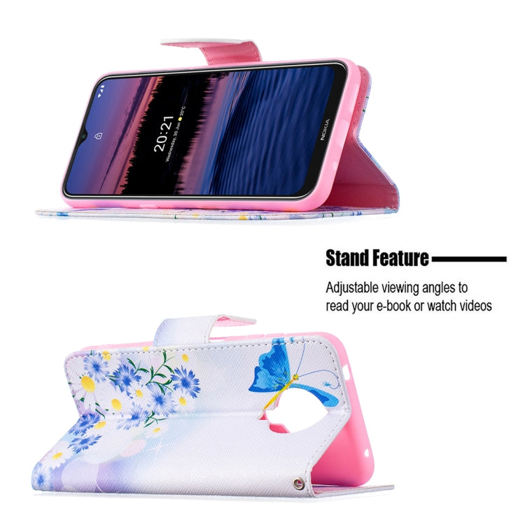 For Nokia G20 / G10 Colored Drawing Pattern Horizontal Flip Leather Case with Holder & Card Slots & Wallet(Butterfly Love) - Nokia Cases by buy2fix | Online Shopping UK | buy2fix