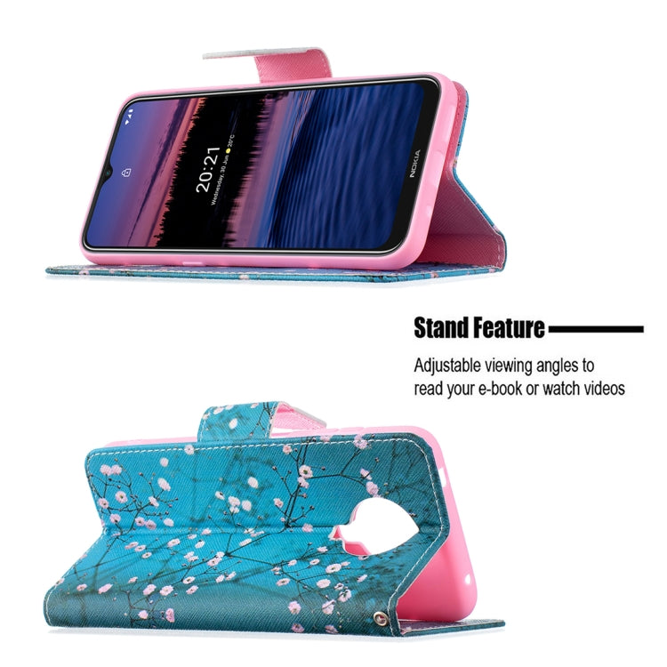 For Nokia G20 / G10 Colored Drawing Pattern Horizontal Flip Leather Case with Holder & Card Slots & Wallet(Plum Blossom) - Nokia Cases by buy2fix | Online Shopping UK | buy2fix