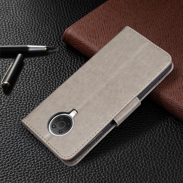 For Nokia G20 / G10 Embossing Two Butterflies Pattern Horizontal Flip PU Leather Case with Holder & Card Slot & Wallet & Lanyard(Grey) by buy2fix