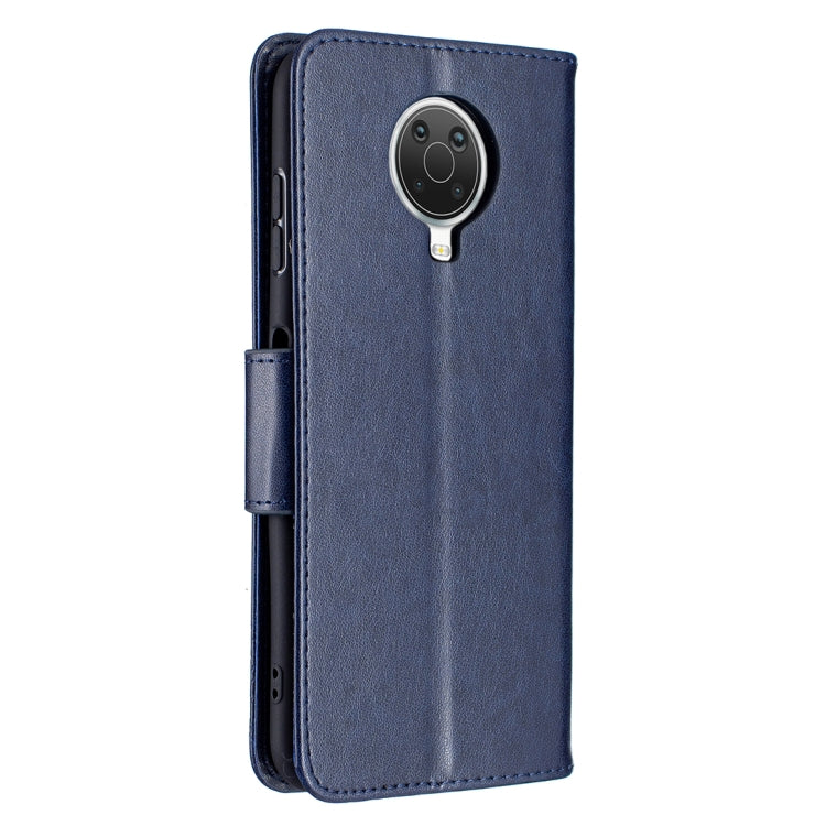 For Nokia G20 / G10 Embossing Two Butterflies Pattern Horizontal Flip PU Leather Case with Holder & Card Slot & Wallet & Lanyard(Dark Blue) - Nokia Cases by buy2fix | Online Shopping UK | buy2fix