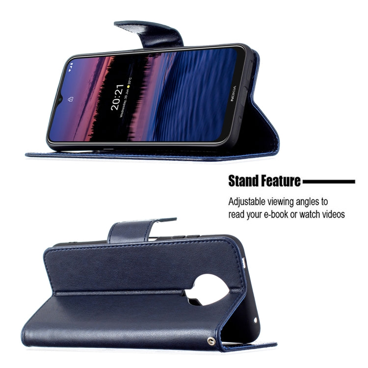 For Nokia G20 / G10 Embossing Two Butterflies Pattern Horizontal Flip PU Leather Case with Holder & Card Slot & Wallet & Lanyard(Dark Blue) - Nokia Cases by buy2fix | Online Shopping UK | buy2fix