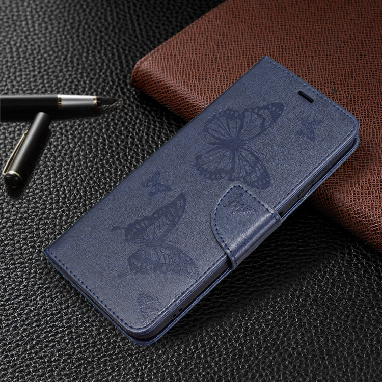 For Nokia G20 / G10 Embossing Two Butterflies Pattern Horizontal Flip PU Leather Case with Holder & Card Slot & Wallet & Lanyard(Dark Blue) - Nokia Cases by buy2fix | Online Shopping UK | buy2fix