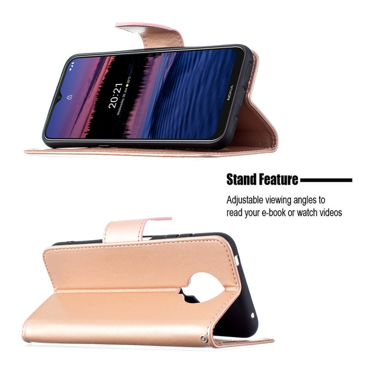 For Nokia G20 / G10 Embossing Two Butterflies Pattern Horizontal Flip PU Leather Case with Holder & Card Slot & Wallet & Lanyard(Rose Gold) - Nokia Cases by buy2fix | Online Shopping UK | buy2fix