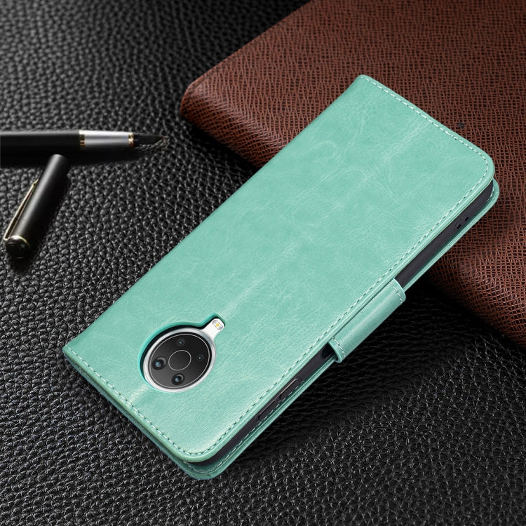 For Nokia G20 / G10 Embossing Two Butterflies Pattern Horizontal Flip PU Leather Case with Holder & Card Slot & Wallet & Lanyard(Green) by buy2fix