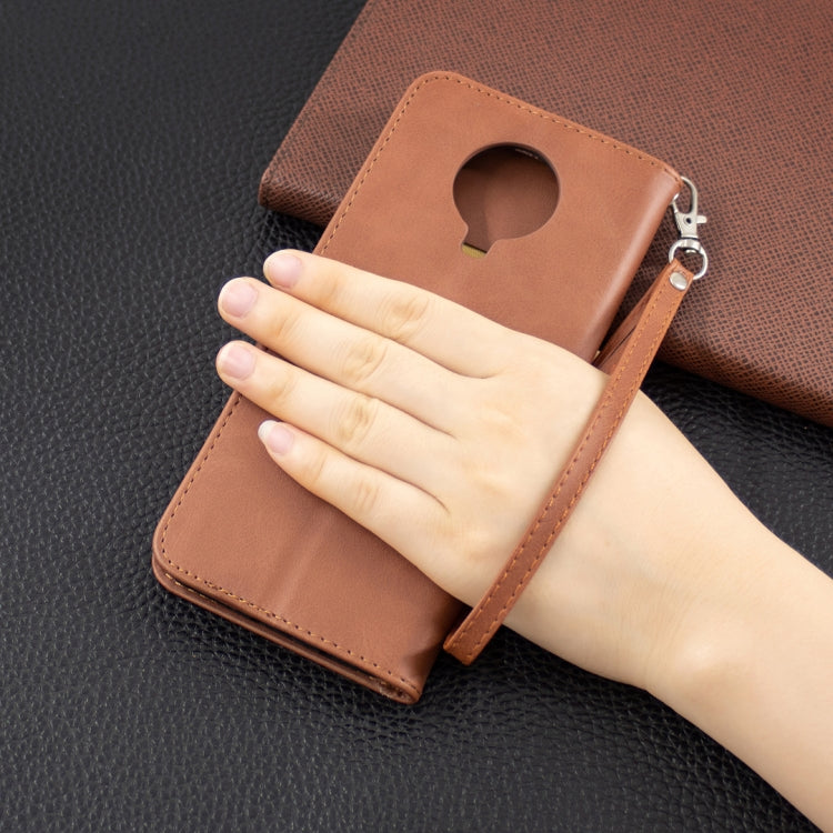 For Nokia G20 / G10 Retro Lambskin Texture Pure Color Horizontal Flip PU Leather Case with Holder & Card Slots & Wallet & Lanyard(Brown) by buy2fix