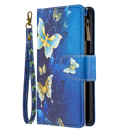For Nokia G20 / G10 Colored Drawing Pattern Zipper Horizontal Flip Leather Case with Holder & Card Slots & Wallet(Gold Butterfly) by buy2fix