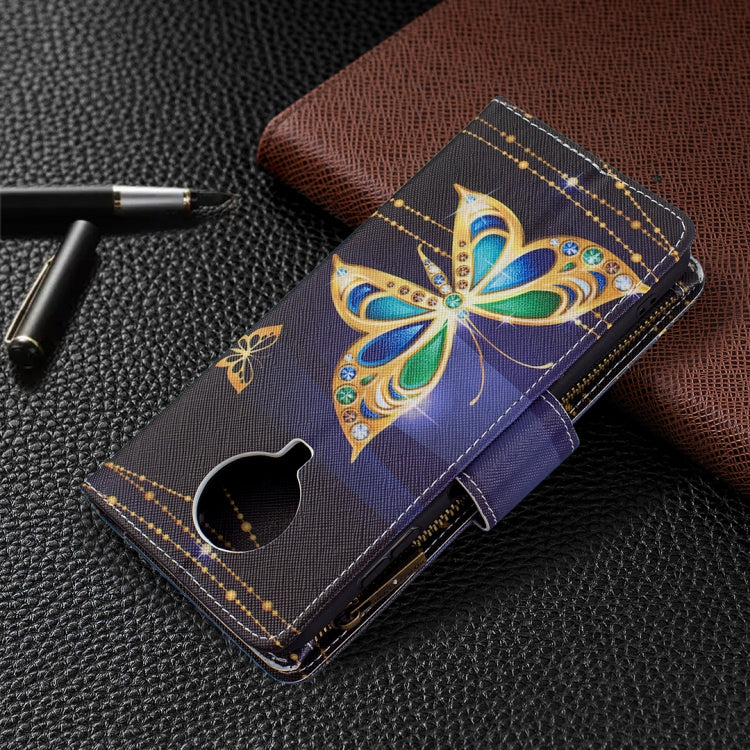 For Nokia G20 / G10 Colored Drawing Pattern Zipper Horizontal Flip Leather Case with Holder & Card Slots & Wallet(Big Butterfly) by buy2fix