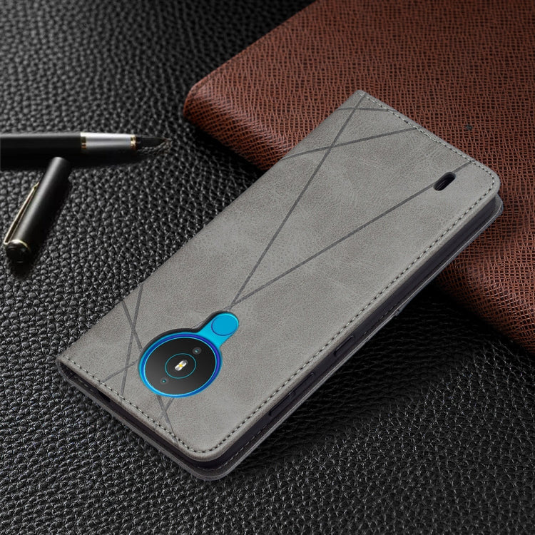 For Nokia 1.4 Rhombus Texture Horizontal Flip Magnetic Leather Case with Holder & Card Slots & Wallet(Grey) by buy2fix