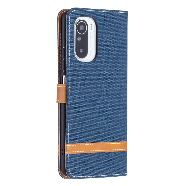 For Xiaomi Mi 11i / Poco F3 / Redmi K40 Color Matching Denim Texture Horizontal Flip Leather Case with Holder & Card Slots & Wallet & Lanyard(Dark Blue) - Xiaomi Cases by buy2fix | Online Shopping UK | buy2fix