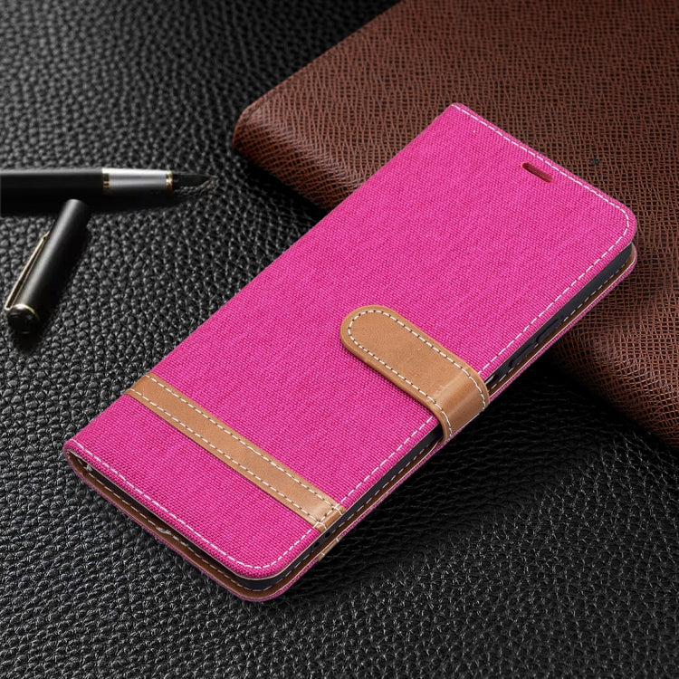 For Xiaomi Mi 11i / Poco F3 / Redmi K40 Color Matching Denim Texture Horizontal Flip Leather Case with Holder & Card Slots & Wallet & Lanyard(Rose Red) - Xiaomi Cases by buy2fix | Online Shopping UK | buy2fix