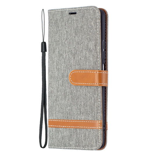 For Xiaomi Mi 11i / Poco F3 / Redmi K40 Color Matching Denim Texture Horizontal Flip Leather Case with Holder & Card Slots & Wallet & Lanyard(Grey) by buy2fix