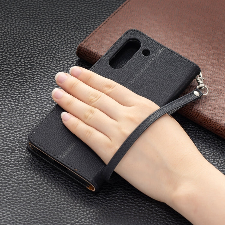 For Samsung Galaxy S21 FE / S21 Lite Litchi Texture Pure Color Horizontal Flip Leather Case with Holder & Card Slots & Wallet & Lanyard(Black) by buy2fix