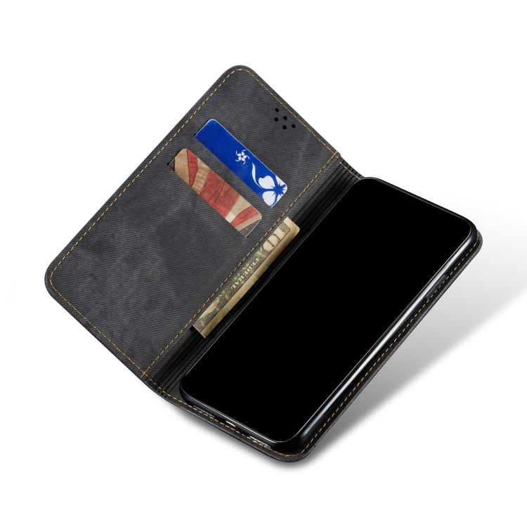 For Xiaomi Redmi Note 10 5G Denim Texture Casual Style Horizontal Flip Leather Case with Holder & Card Slots & Wallet(Black) - Xiaomi Cases by buy2fix | Online Shopping UK | buy2fix