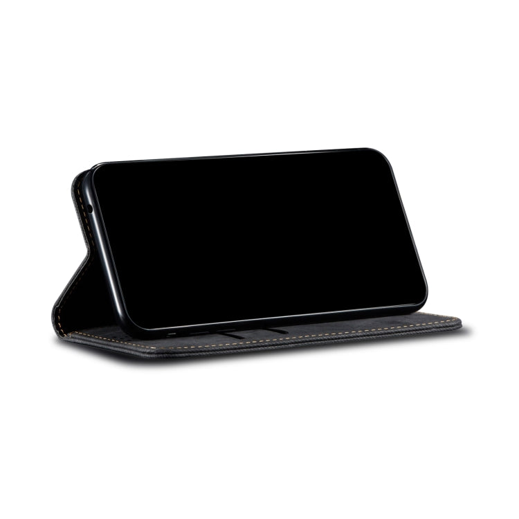 For Xiaomi Redmi Note 10 5G Denim Texture Casual Style Horizontal Flip Leather Case with Holder & Card Slots & Wallet(Black) - Xiaomi Cases by buy2fix | Online Shopping UK | buy2fix