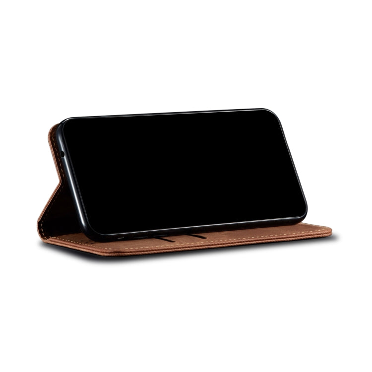 For Xiaomi Mi 11 Lite Denim Texture Casual Style Horizontal Flip Leather Case with Holder & Card Slots & Wallet(Brown) - Xiaomi Cases by buy2fix | Online Shopping UK | buy2fix