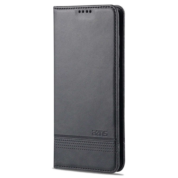 For Samsung Galaxy S21 FE AZNS Magnetic Calf Texture Horizontal Flip Leather Case with Card Slots & Holder & Wallet(Black) - Galaxy Phone Cases by AZNS | Online Shopping UK | buy2fix