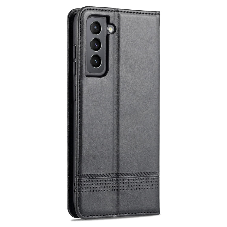 For Samsung Galaxy S21 FE AZNS Magnetic Calf Texture Horizontal Flip Leather Case with Card Slots & Holder & Wallet(Black) - Galaxy Phone Cases by AZNS | Online Shopping UK | buy2fix