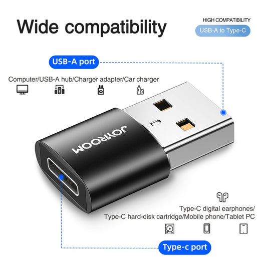 JOYROOM S-H152 3A USB Male to USB-C / Type-C Female OTG Adapter(Black) by JOYROOM