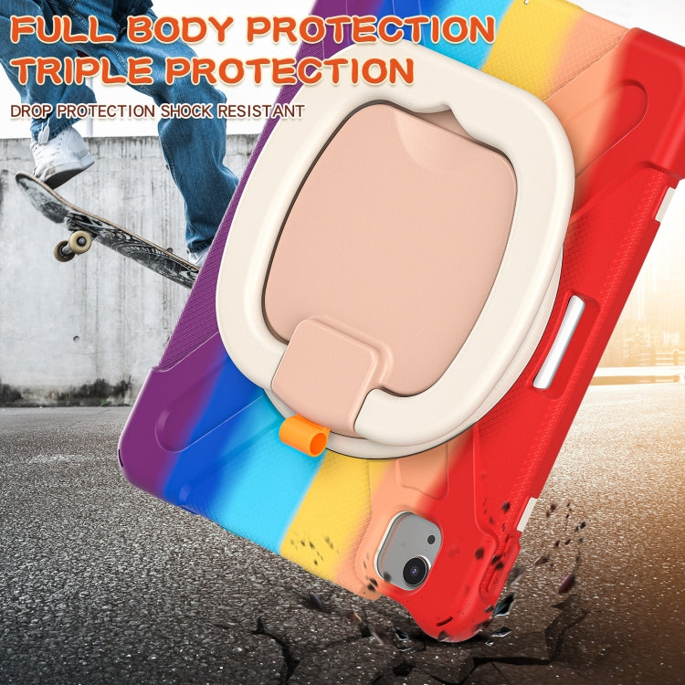 Silicone + PC Protective Case with Holder & Shoulder Strap For iPad Air 2022 / 2020 10.9(Colorful Red) - iPad Air (2022) / (2020) 10.9 Cases by buy2fix | Online Shopping UK | buy2fix