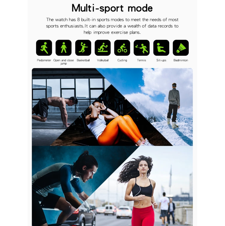 GT20 1.69 inch TFT Screen IP67 Waterproof Smart Watch, Support Music Control / Bluetooth Call / Heart Rate Monitoring / Blood Pressure Monitoring, Style:Silicone Strap(Gold) by buy2fix