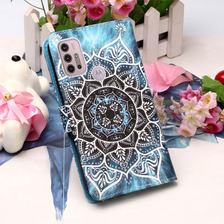 For Motorola Moto G30 / G10 / G10 Power Colored Drawing Pattern Plain Weave Horizontal Flip Leather Case with Holder & Card Slot & Wallet & Lanyard(Undersea Mandala) by buy2fix