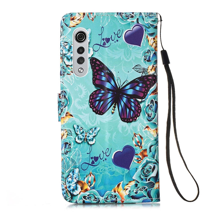 For LG Velvet 2 Pro Colored Drawing Pattern Plain Weave Horizontal Flip Leather Case with Holder & Card Slot & Wallet & Lanyard(Caring Butterfly) - LG Cases by buy2fix | Online Shopping UK | buy2fix