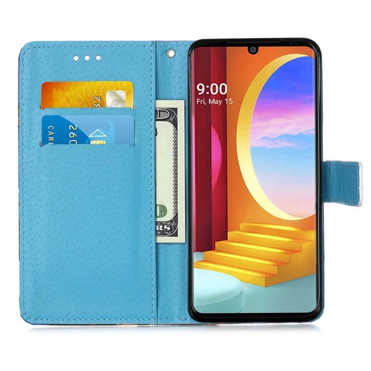 For LG Velvet 2 Pro Colored Drawing Pattern Plain Weave Horizontal Flip Leather Case with Holder & Card Slot & Wallet & Lanyard(Caring Butterfly) - LG Cases by buy2fix | Online Shopping UK | buy2fix