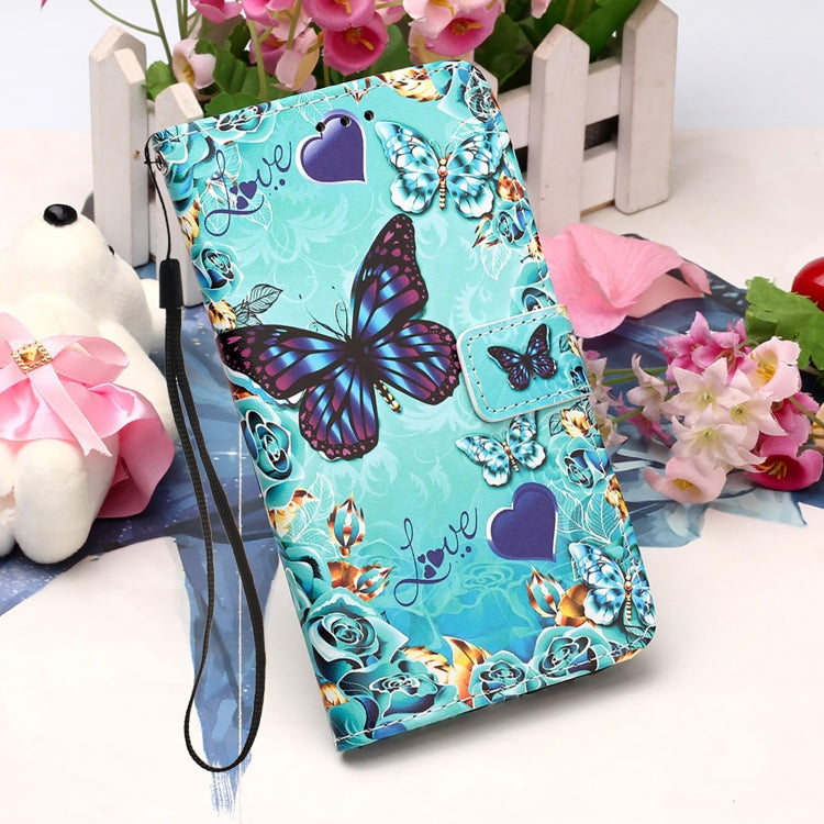 For LG Velvet 2 Pro Colored Drawing Pattern Plain Weave Horizontal Flip Leather Case with Holder & Card Slot & Wallet & Lanyard(Caring Butterfly) - LG Cases by buy2fix | Online Shopping UK | buy2fix