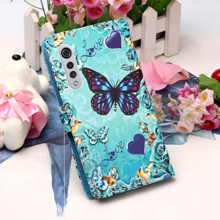 For LG Velvet 2 Pro Colored Drawing Pattern Plain Weave Horizontal Flip Leather Case with Holder & Card Slot & Wallet & Lanyard(Caring Butterfly) - LG Cases by buy2fix | Online Shopping UK | buy2fix