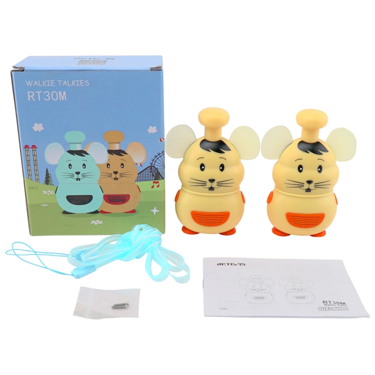 1 Pair RETEVIS RT30M 0.5W US Frequency FRS467 1CH Mouse Shape Children Handheld Walkie Talkie(Yellow) by RETEVIS