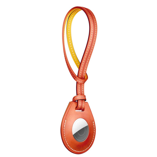 Shockproof Anti-scratch Leather Protective Case Cover with Hang Loop For AirTag, Style:Bag Decoration Accessories (Orange) by buy2fix