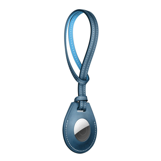 Shockproof Anti-scratch Leather Protective Case Cover with Hang Loop For AirTag, Style:Bag Decoration Accessories (Blue) by buy2fix