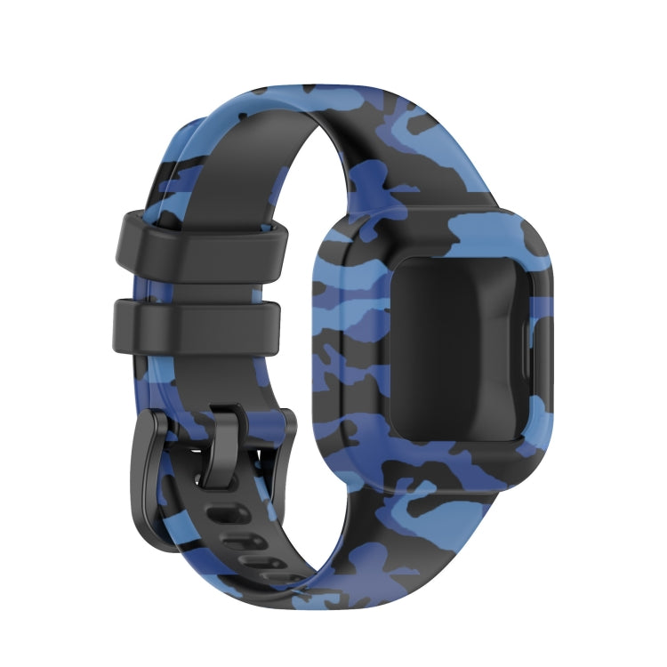 For Garmin Vivofit JR3 Silicone Printing Watch Band(Camouflage Blue) - Watch Bands by buy2fix | Online Shopping UK | buy2fix