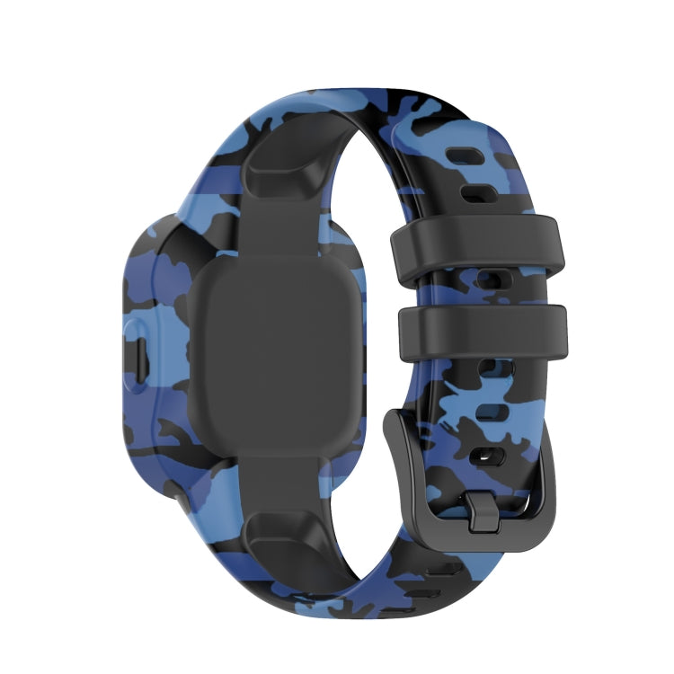 For Garmin Vivofit JR3 Silicone Printing Watch Band(Camouflage Blue) - Watch Bands by buy2fix | Online Shopping UK | buy2fix