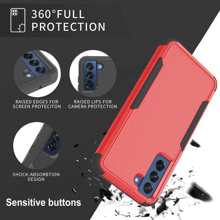For Samsung Galaxy S21 FE TPU + PC Shockproof Protective Case(Red + Black) by buy2fix