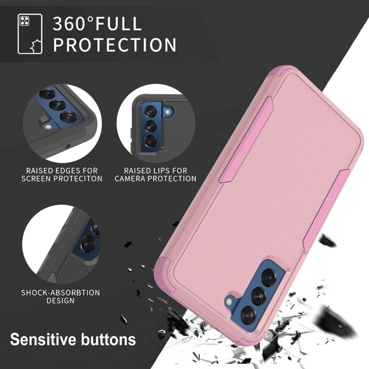 For Samsung Galaxy S21 FE TPU + PC Shockproof Protective Case(Pink) by buy2fix