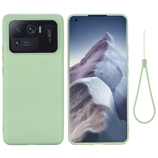 For Xiaomi Mi 11 Ultra Solid Color Liquid Silicone Dropproof Full Coverage Protective Case(Green) by buy2fix