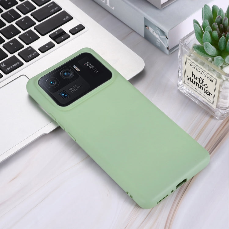 For Xiaomi Mi 11 Ultra Solid Color Liquid Silicone Dropproof Full Coverage Protective Case(Green) - Xiaomi Cases by buy2fix | Online Shopping UK | buy2fix