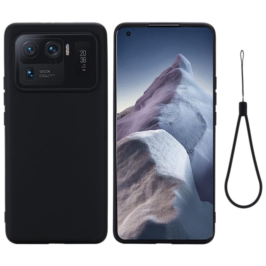 For Xiaomi Mi 11 Ultra Solid Color Liquid Silicone Dropproof Full Coverage Protective Case(Black) by buy2fix