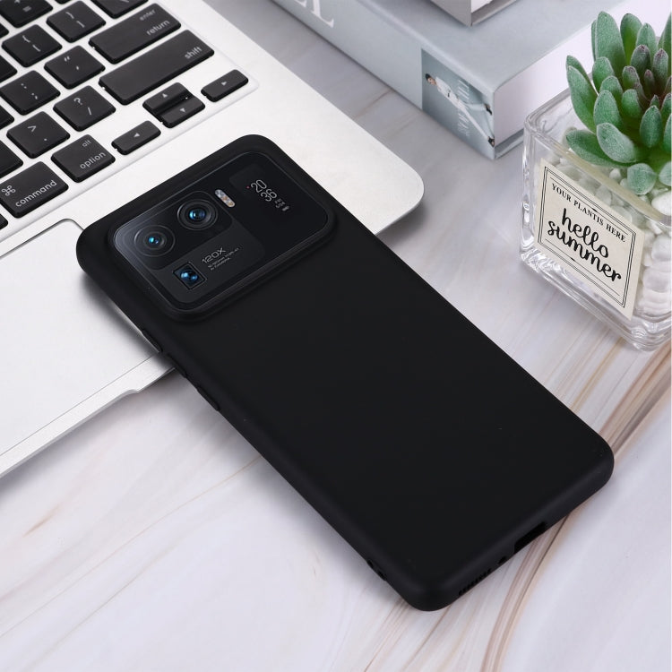 For Xiaomi Mi 11 Ultra Solid Color Liquid Silicone Dropproof Full Coverage Protective Case(Black) - Xiaomi Cases by buy2fix | Online Shopping UK | buy2fix