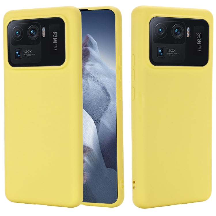 For Xiaomi Mi 11 Ultra Solid Color Liquid Silicone Dropproof Full Coverage Protective Case(Yellow) - Xiaomi Cases by buy2fix | Online Shopping UK | buy2fix