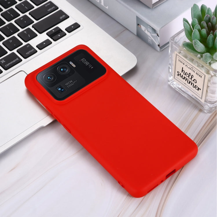 For Xiaomi Mi 11 Ultra Solid Color Liquid Silicone Dropproof Full Coverage Protective Case(Red) - Xiaomi Cases by buy2fix | Online Shopping UK | buy2fix